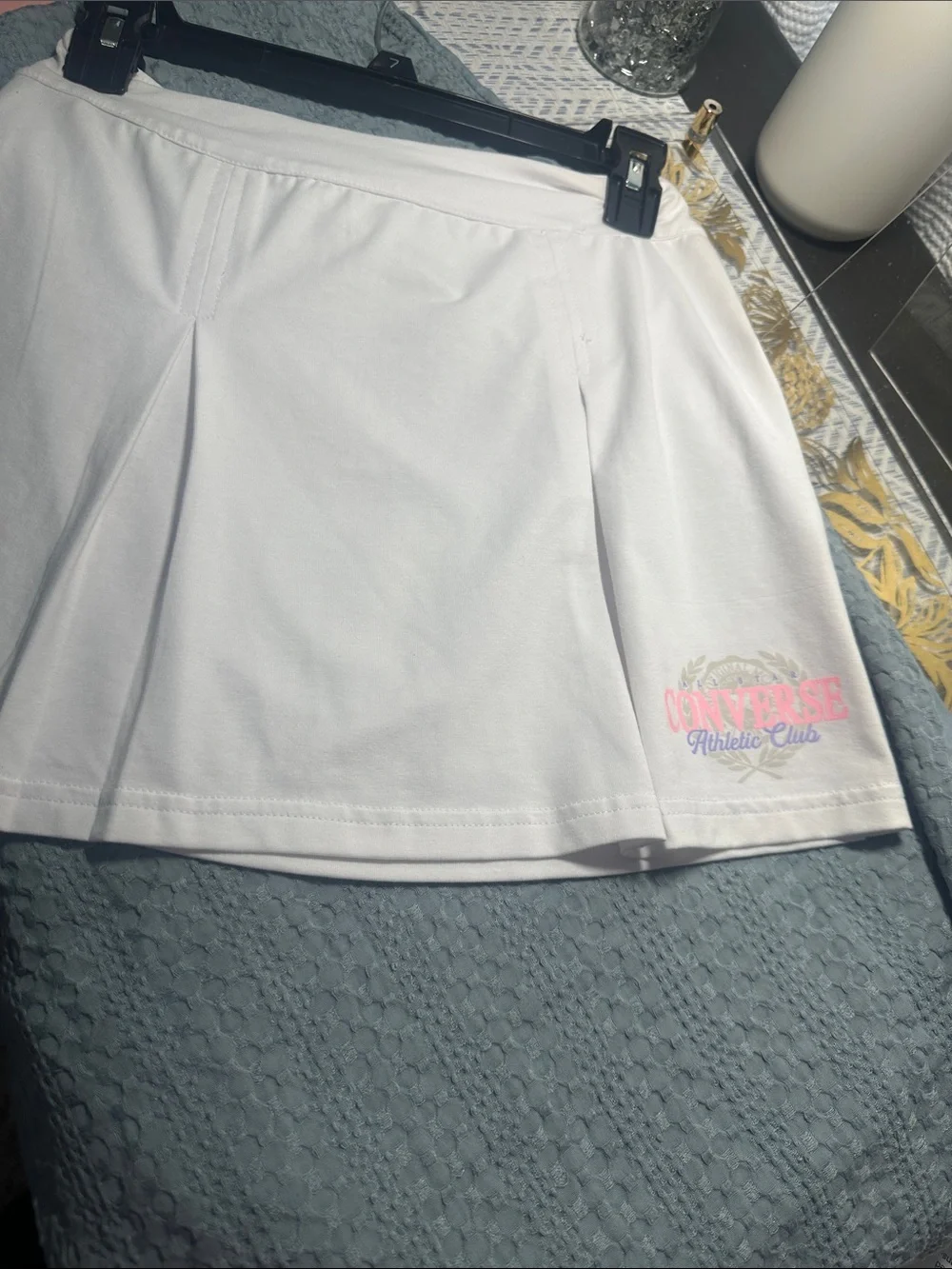 Converse White Tennis Skirt with Pastel Logo Sz M 10-12yrs